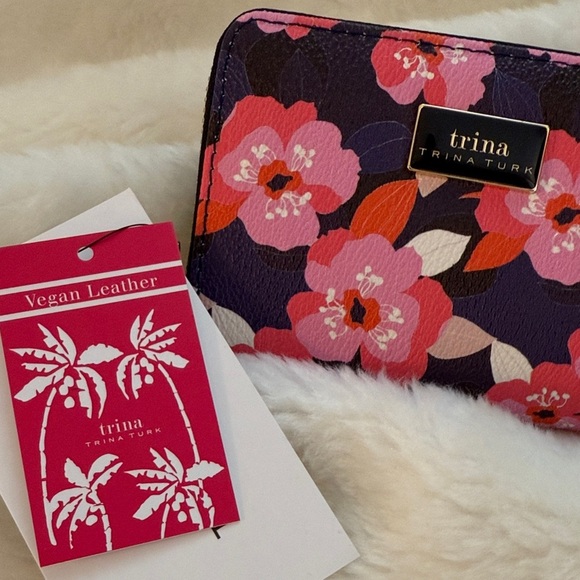 Trina Turk Pink and Purple Floral Wallet - Picture 2 of 12